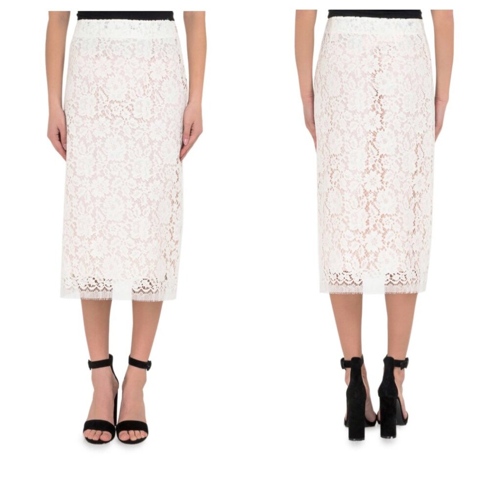 Calvin Klein 205W39NYC Lace Midi Skirt Size Small Cream Ivory